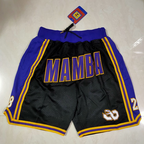 Men NBA 2021 Los Angeles Lakers Black Shorts 2